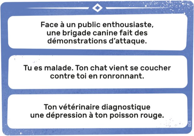 Carte de situations Feelings – Bien-être animal (bleue)